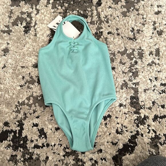 ZARA Kids | Greenish | TEXTURED DRAWSTRING SWIMSUIT - Picture 5 of 5